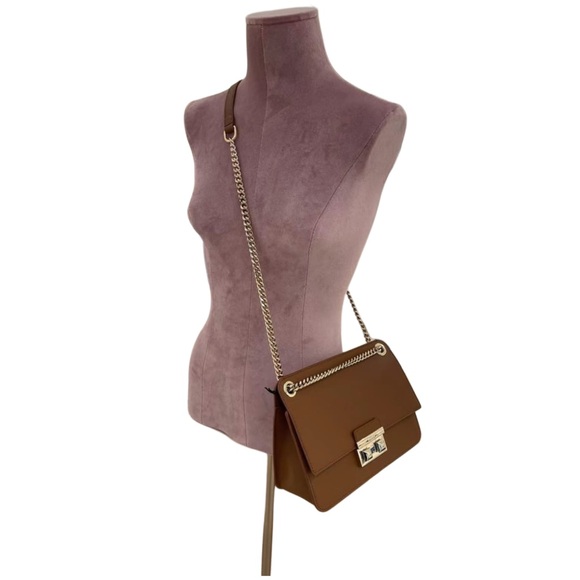 Furla Bella Medium Cognac Saffiano Leather Crossbody/Shoulder Bag Full Inclusion - Picture 2 of 6